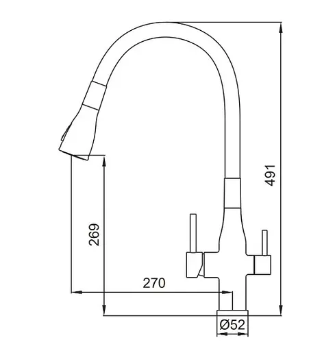 Змішувач для кухні Koer KI-72024-07 з виходом для питної води (KR5013) - фото 2