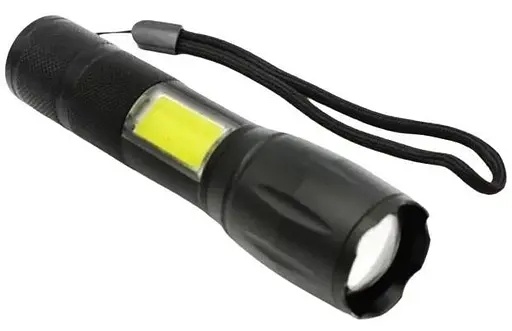 Карманный ручной аккумуляторный фонарь WD RB-234 с зумом T6+COB 18650 Micro-USB zoom Черный - фото 4