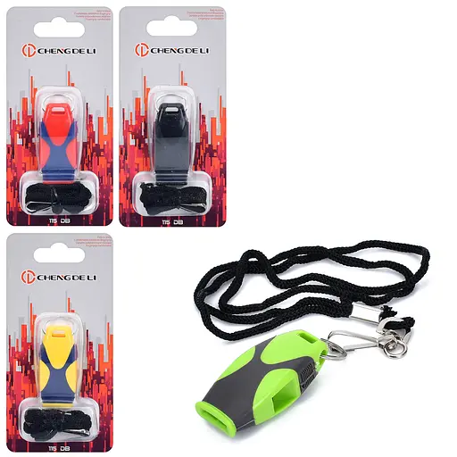 Свисток, 6 см, пластик, шнурок (в ассортименте) - фото 2