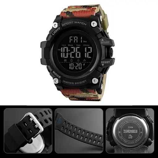 Чоловічий спортивний годинник Skmei 1384 Камуфляж - фото 5