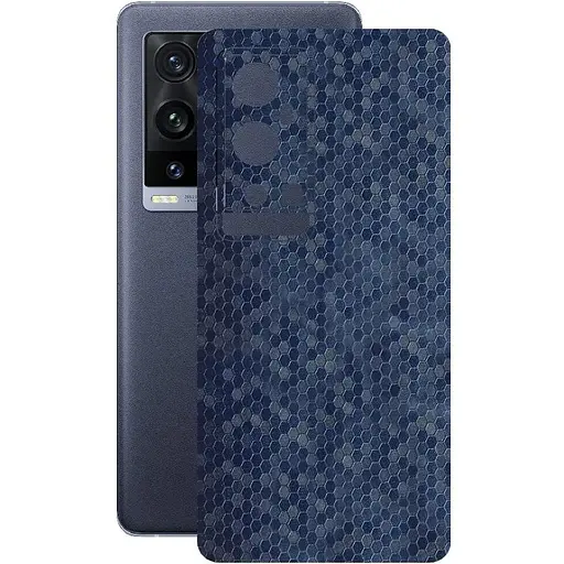 Захисна плівка StatusSKIN для Vivo X60t Pro Plus Корпус Вініл Соти сині - фото 1