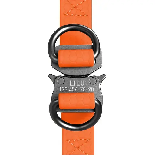 Шлея для собак Waudog Waterproof водостійка з QR паспортом, металічна пряжка-фастекс, помаранчевий - фото 4