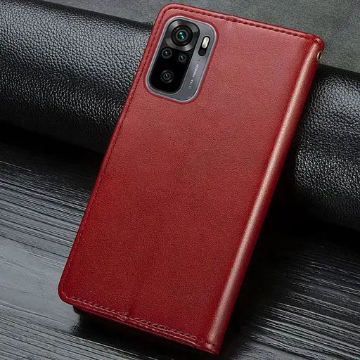 Шкіряний чохол-книжка GETMAN Gallant (PU) для Xiaomi Redmi Note 10 / Note 10s Червоний - фото 6