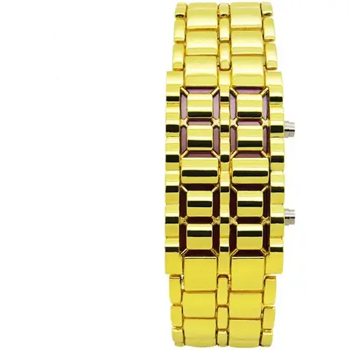 Часы-браслет Iron Samurai Led Watch золотистый с красными светодиодами (IBW012YR)