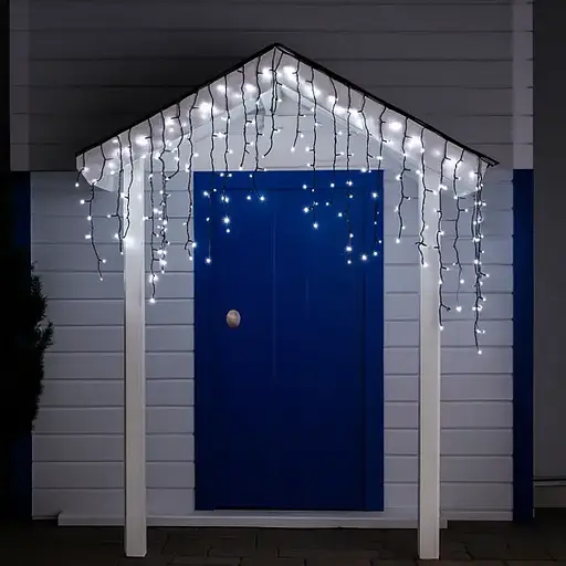 Вулична гірлянда Бахрома GarlandoPro 12 м 200 LED чорний дріт Білий 12MBW - фото 2