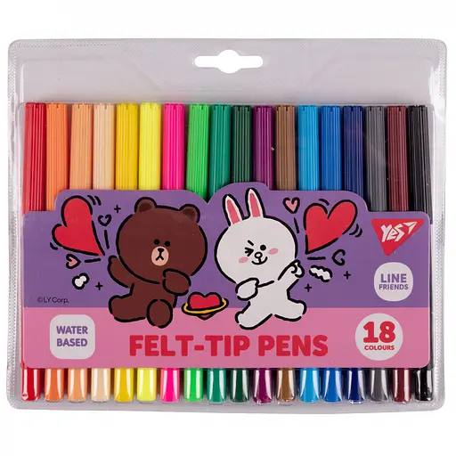 Фломастеры Yes Line Friends 18 цветов