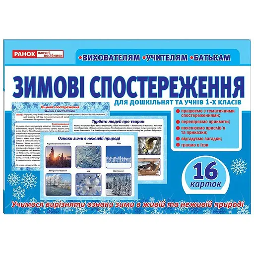 Дидактичний матеріал "Зимові спостереження" 13107147, 16 карток