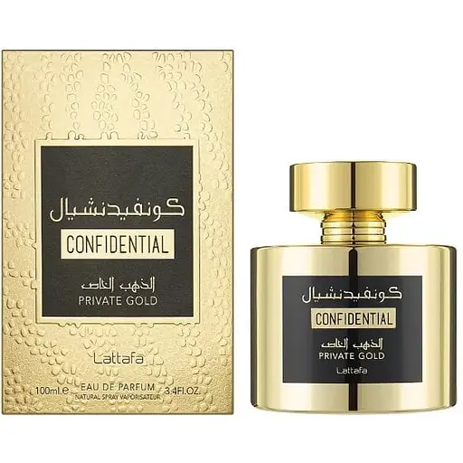 Парфюмированная вода оригинал Lattafa Perfumes Confidential Private Gold 100 мл - фото 1