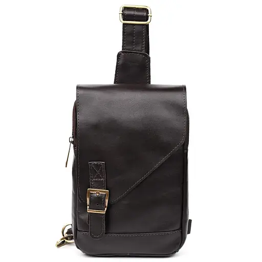 Мужской кожаный рюкзак слинг TARWA 18х27х4.5 см sum0028239 - фото 4