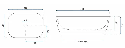 Умивальник Rea Belinda mini накладний black REA-U8004, Чорний - фото 6