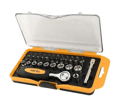 Набор торцевых головок и бит, 1/4, с трещоткой, 38 шт Tolsen hoz0012679 - фото 2