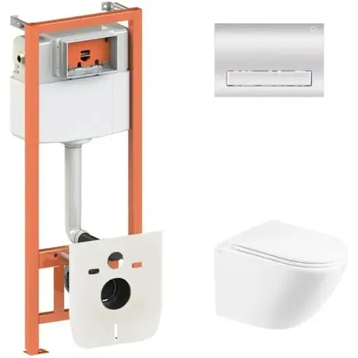 Набір Q-tap Nest 4 в 1 підвісний унітаз Robin Ultra Quiet 490x365x325 + комплект інсталяції QT1333046EUQW45144 - фото 1