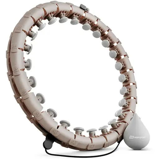 Хулахуп Hop-Sport HS-106HH масажний з обважнювачем бежевий - фото 3