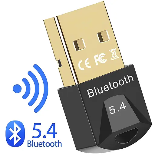 Bluetooth адаптер USB BT 5.4 для комп'ютера, ноутбука, навушників, клавіатури, мишки, колонки та іншого. До 20м