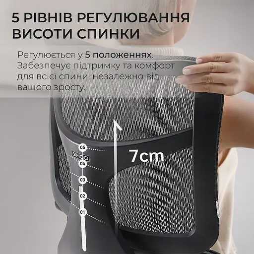 Ігрове крісло Sihoo DORO S100 Mesh Black (S100-M301) - фото 6