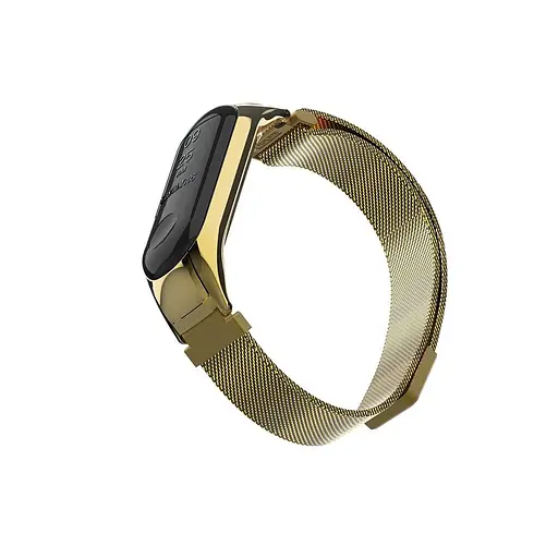 Ремешок для фитнес-браслета Boorui для Xiaomi Mi Band 5 и 6 миланская золотая петля - фото 4
