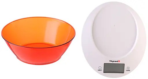 Ваги кухонні електронні з чашею до 5 кг VKS-533С, ViLgrand Червоний 87464 - фото 3