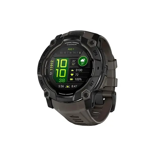 Смарт-годинник Garmin Instinct 3, 50mm, AMOLED, Black Bezel with Charcoal Band, GPS (010-03020-00)