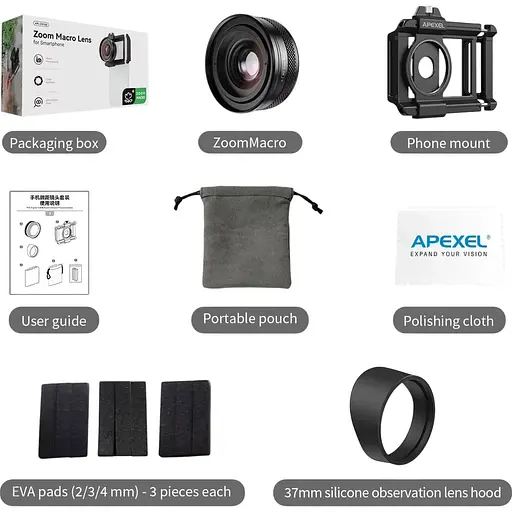 Макро об'єктив Apexel APL-ZM100 ZoomMacro [134385] - фото 5