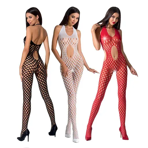 Бодистокинг Passion BS065 комбинезон крупная сетка S/M/L red - фото 3