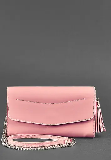 Шкіряна жіноча сумка Еліс рожева - фото 3