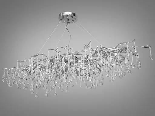 Унікальна кришталева люстра витягнутої форми на 12 ламп, хром - фото 3