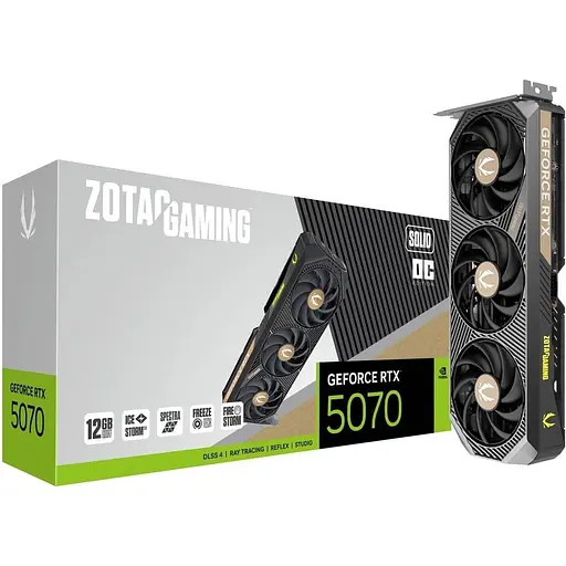 Видеокарта Zotac Gaming GeForce RTX 5070 SOLID OC 12G (ZT-B50700J-10P) EU [135692]