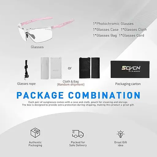 Фотохромні сонцезахисні окуляри SCVCN для чоловіків та жінок захист від ультрафіолету 400 - фото 2