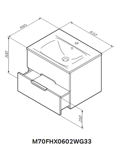 Тумба подвесная AM.PM Spirit 60 см с умывальником (M70-FUX0602-WC0602-38) - фото 8