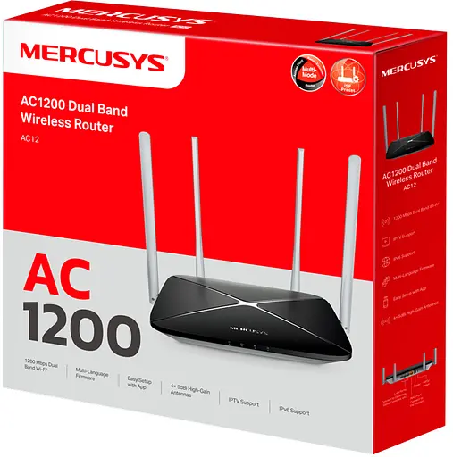 Маршрутизатор Mercusys AC12 AC1200 4xFE LAN 1xFE WAN - фото 3