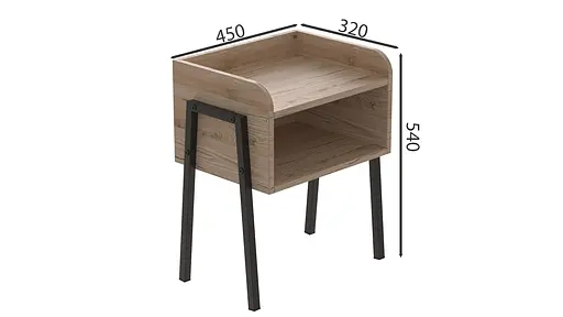 Тумба модульна Ferrum-decor Джузі 540x450x320 метал Чорний ДСП Дуб Сан-Марино 16 мм (FRD-102969) - фото 3