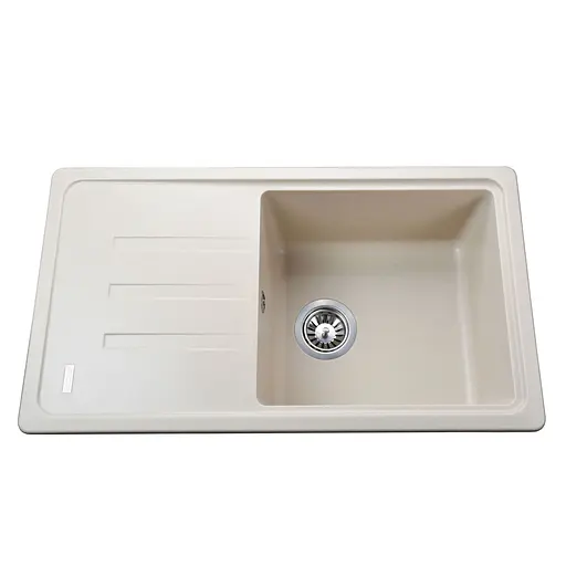 Кухонная мойка гранитная Globus Lux Lugano слоновая кость 780х435мм, Бежевый - фото 1