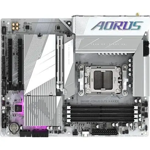 Материнская плата Gigabyte AM5 B650E Aorus Elite X AX ICE, B650, 4xDDR5, Int.Video (CPU), 4xSATA3, 3xM.2, 1xPCI-E 5.0 x16, 2xPCI-E 4.0 x16, Realtek 7.1, Realtek 2.5Gb, WiFi 6E, Bluetooth 5.3, 14xUSB3.2/8xUSB2.0, 2xHDMI/Type-C, ATX - фото 5
