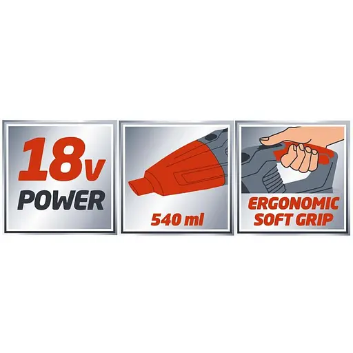 Пилосос автомобільний Einhell TE-VC 18 Li solo (2347120) - фото 3