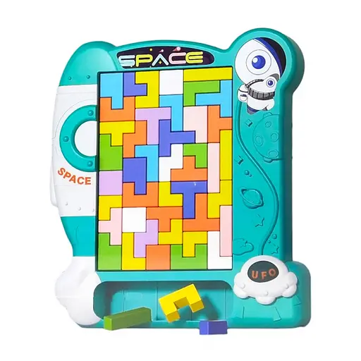 Дитяча розвиваюча іграшка 3 в 1 "Пазли, тетріс, танграм" Bambi 8792(Turquoise) - фото 1