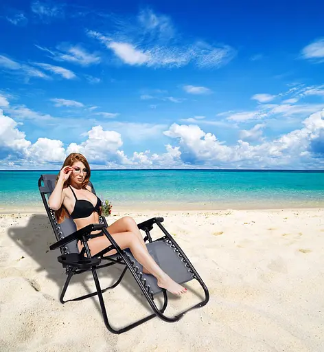 Раскладное садовое кресло шезлонг Orion Grey - фото 2