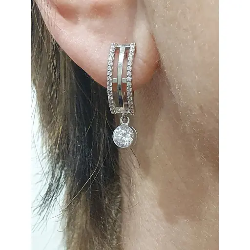 Срібні сережки Vegas з фіанітами. 20048Р - фото 2