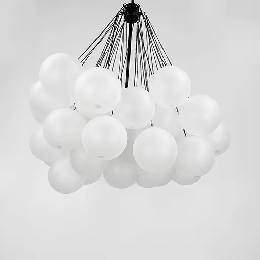 Люстра-пучок Pumpo Bubbles в черном корпусе ⌀ 70 см 37 шариков | Ст. J062-800 BK+WT | Line F - фото 10