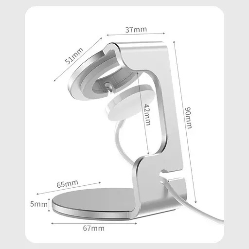 Тримач настільний T5 алюмінієвий з кільцем для apple watch сріблястий - фото 4