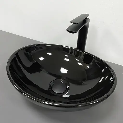 Умивальник VBI Parma black glossy накладний VBI-011021, Чорний - фото 1