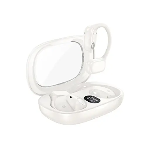 Беспроводные TWS наушники Hoco EA1, открытые, BT5.3, 90mAh, 500mAh, 10h, milky white - фото 3