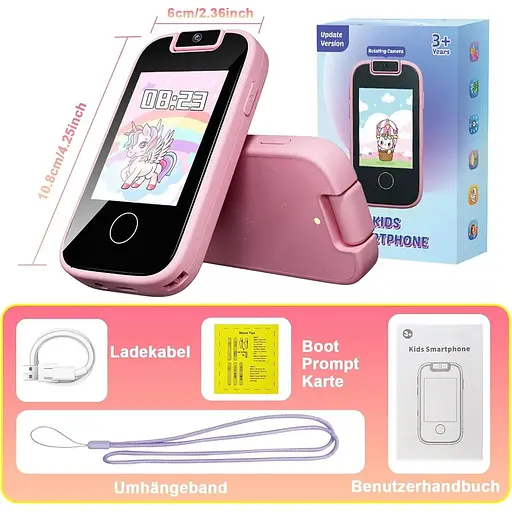 Детская камера PTHTECHUS для девочек и мальчиков - MP3-плеер с сенсорным экраном и поворотной камерой - фото 7