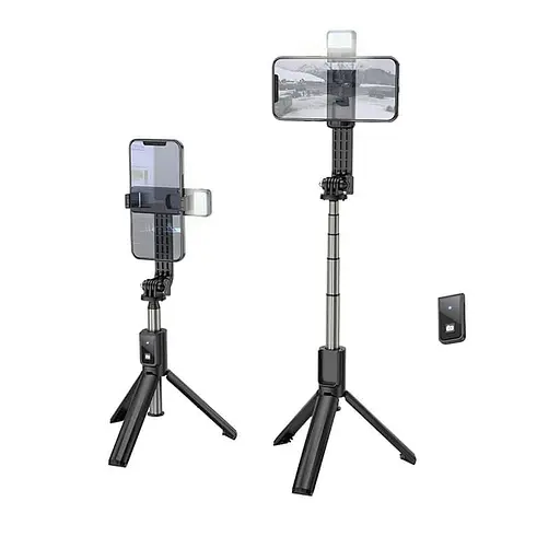 Селфи-монопод Hoco Treasure aluminum alloy fill light Gimbal version live broadcast support K15 Bluetooth - фото 1