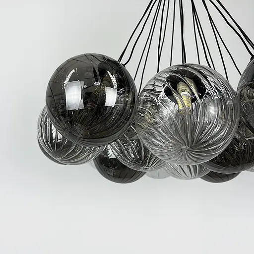 Люстра-пучок на 19 плафонів графіт+прозорий Ø 65 см | Line F | Арт. 1034/19 BK - фото 3