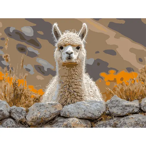 Картина по номерам Strateg Альпака на камне 30х40 см (SS-1300) - фото 1