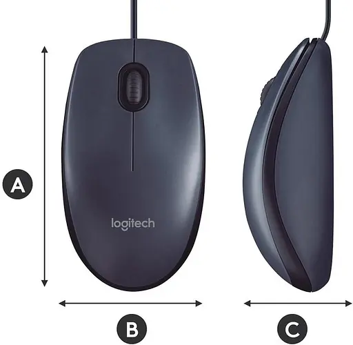 Мишка Logitech B100 HC дротова юсб - фото 6