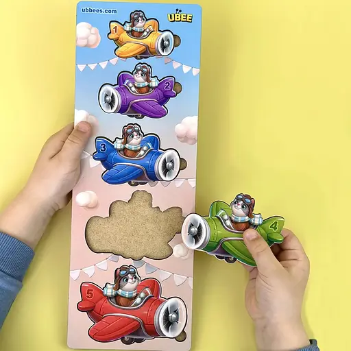 Деревянный детский сортер "Самолеты больше - меньше" Ubumblebees (ПСД299) PSD299 - фото 9