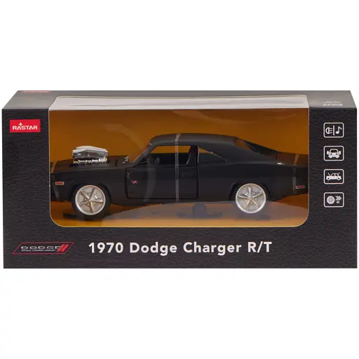 Машинка Rastar 1970 Dodge Charger R/T 1:36 Чорний - фото 9