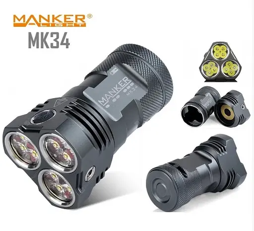 Потужний ліхтар Manker MK34 8000lm 12xCree XPG3 + подарунок - фото 5