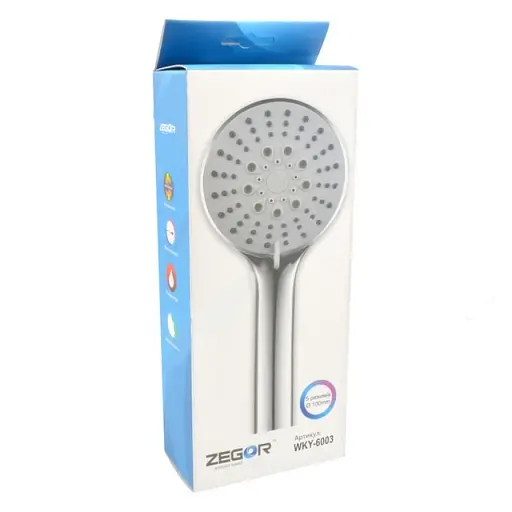 Воронка душевая Zegor/Troya WKY-6003 пластик 5 режимов Хром 30412 - фото 3